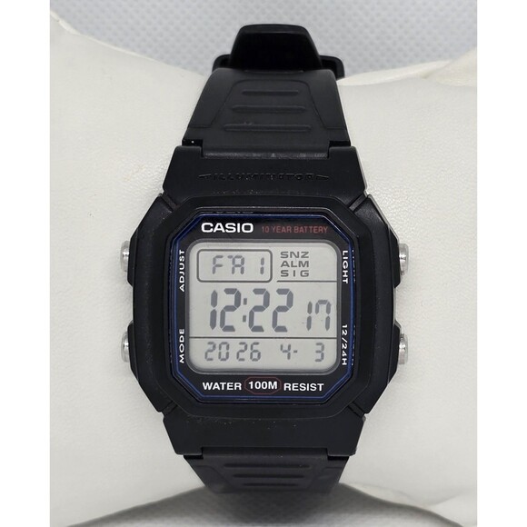 Casio Accessories - Men' Casio W800H 10 Year Battery Chronograph Resin Watch 100 Meter Alarm Date 14